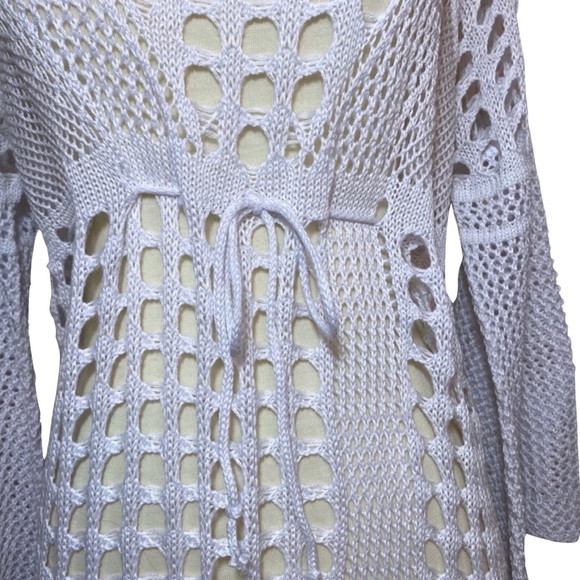 Boho White Crochet Knit Beach Dress Bikini Coverup - Picture 9 of 16